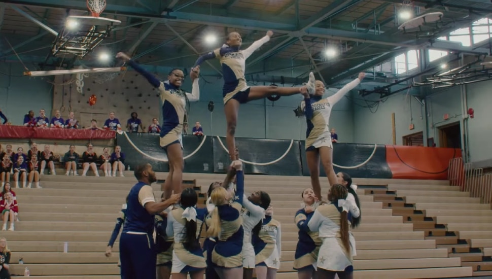 George Washington High School's cheer team.
