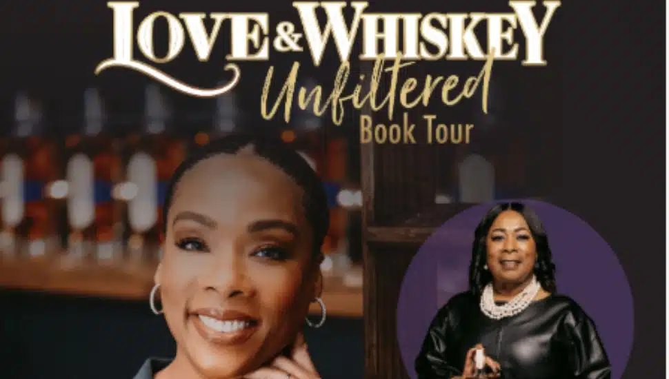 Love & Whiskey Unfiltered Book Tour Experience” graphic.