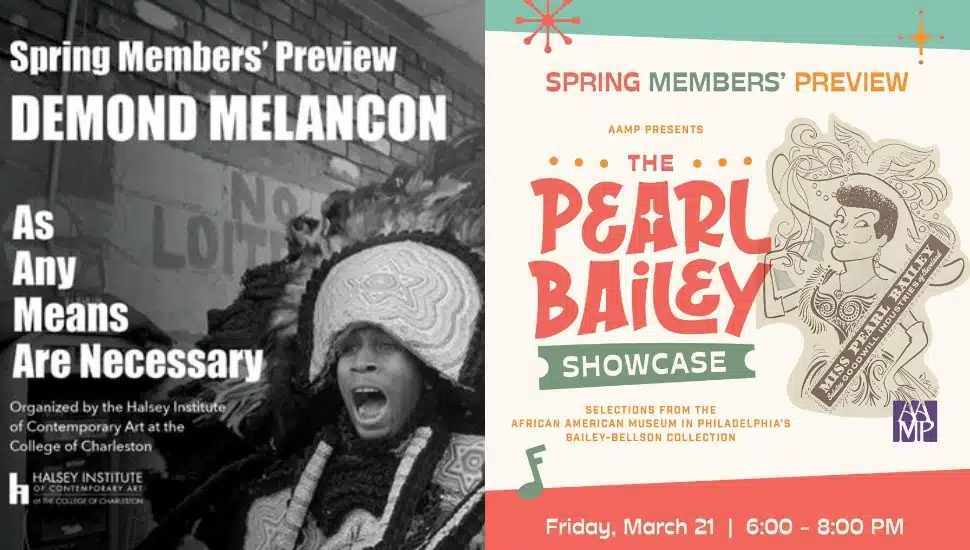 Graphics for two exhibitions at African American Museum in Philadelphia.