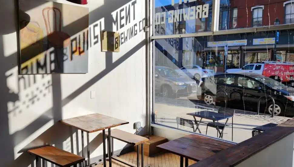 Inside Crime and Punishment Brewing Company on Girard Avenue.