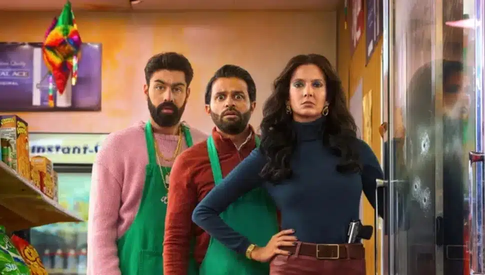 Actors on "Deli Boys" poster.
