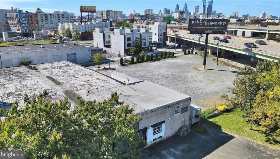Aerial view of 53-67 Laurel Street property in Fishtown.