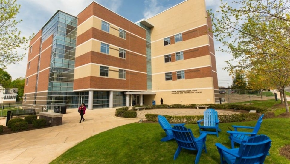 Classroom building on college campus.