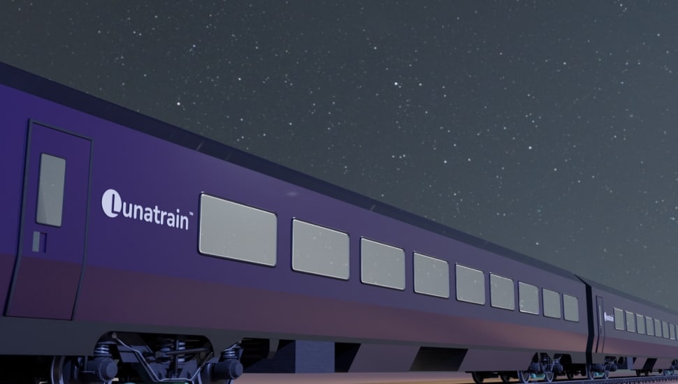 A rendering of a Lunatrain.