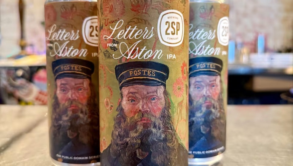 2SP Brewing Company's Letters from Aston IPA features Vincent van Gogh's "The Postman" on its can.
