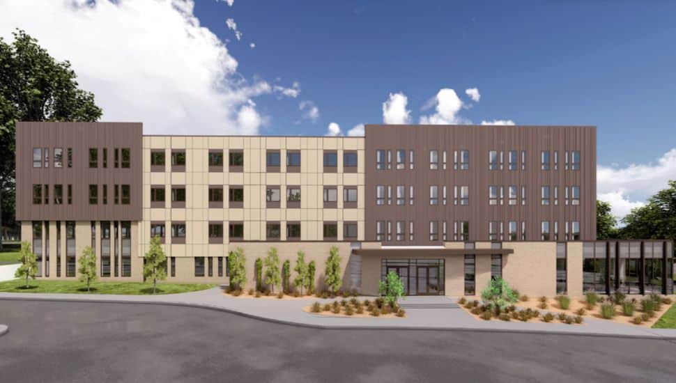 Rendering of the residence hall at Lincoln University.