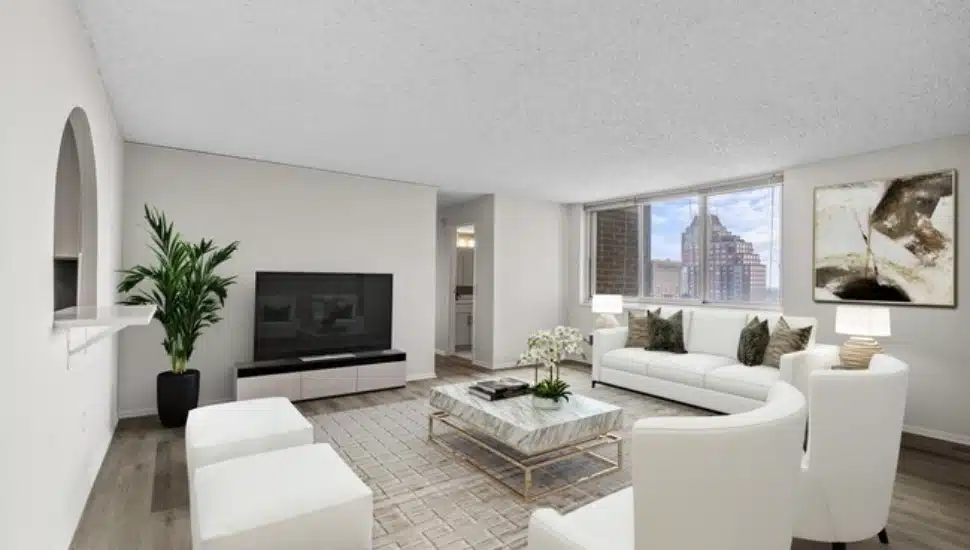 Inside a Philadelphia apartment.