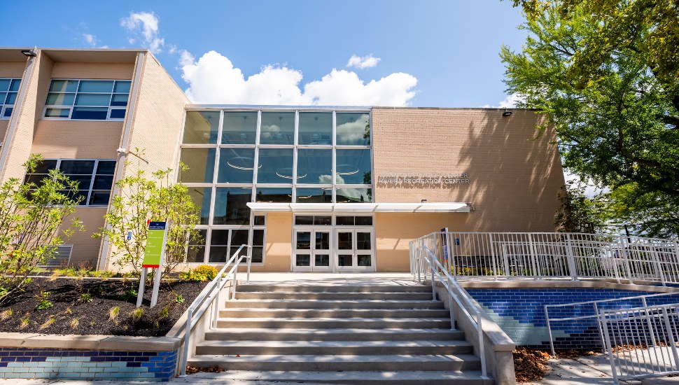 Exterior of the Rivera Recreation Center/Mann Older Adult Center.