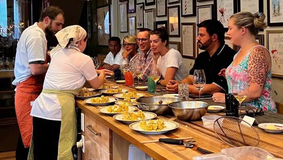 People inside Vetri waiting for dishes.