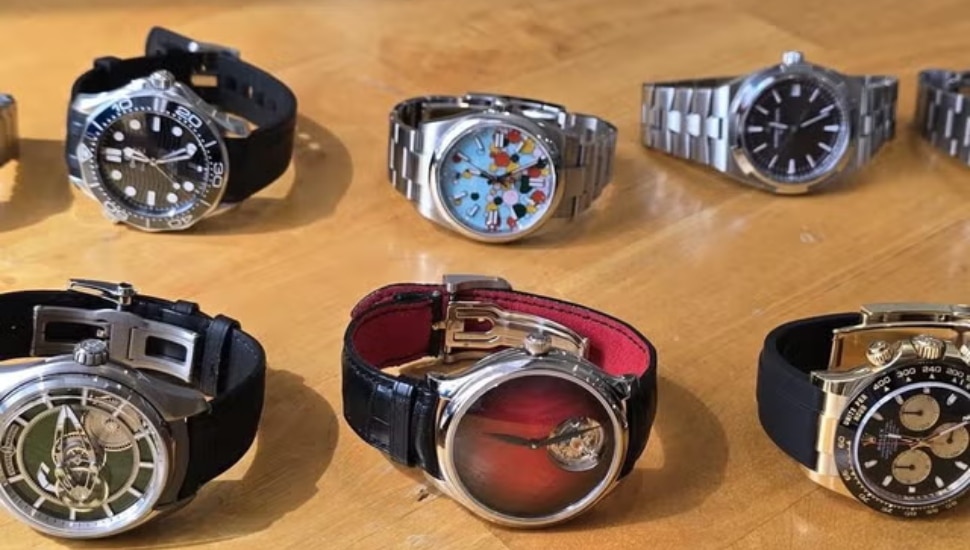 A collection of six watches of different brands.