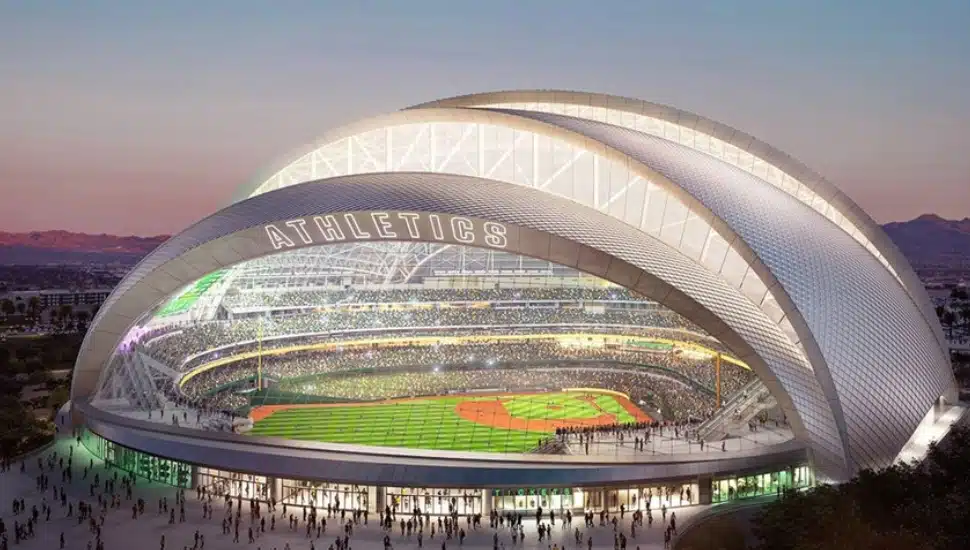 Athletics Las Vegas stadium rendering.