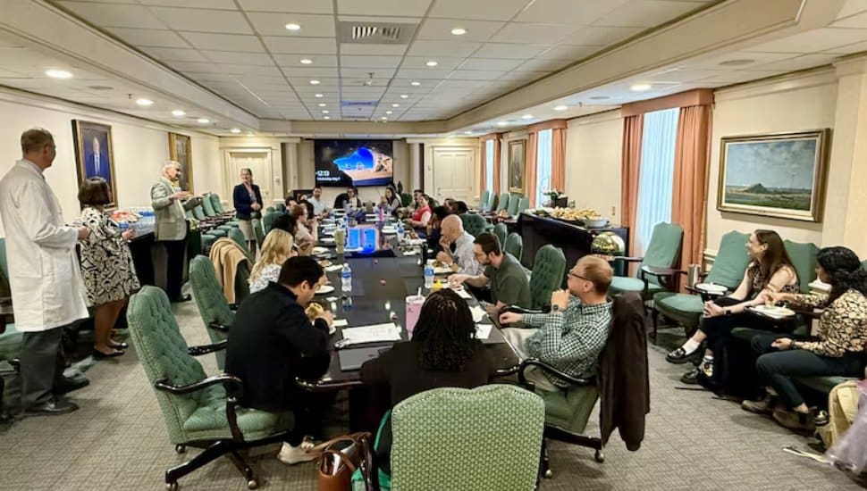 Crozer Health family medicine residents participate in a new employee orientation at Penn Medicine's Chester County Hospital.