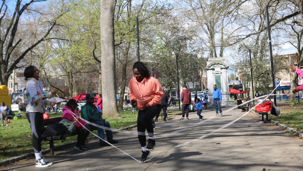Women being active outside.