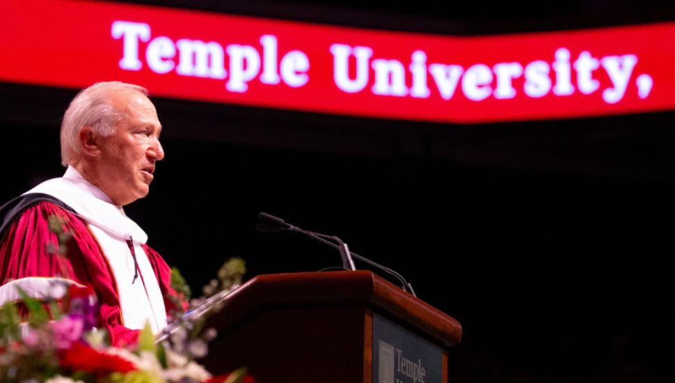 Mitchell Morgan addresses Temple University's 2025 graduating class.