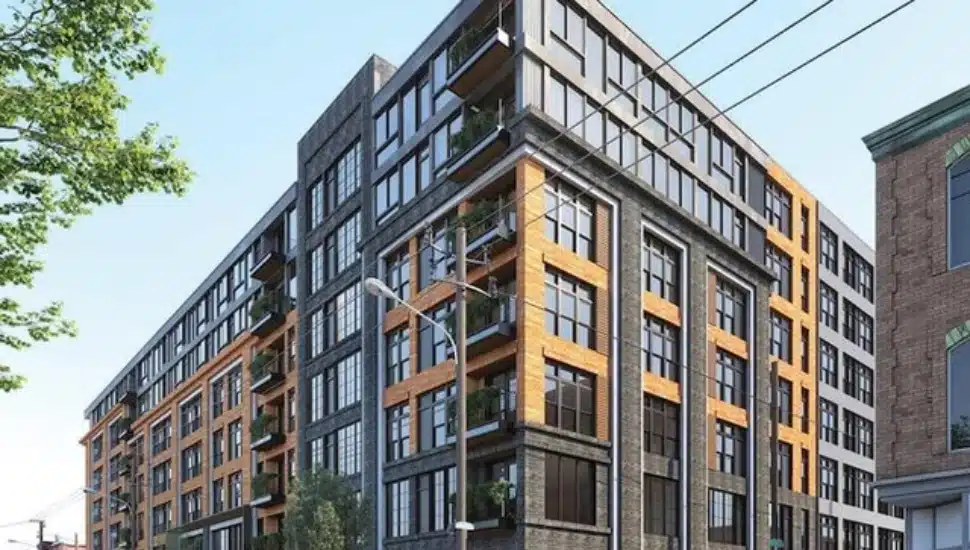 Queen Village apartment building rendering.