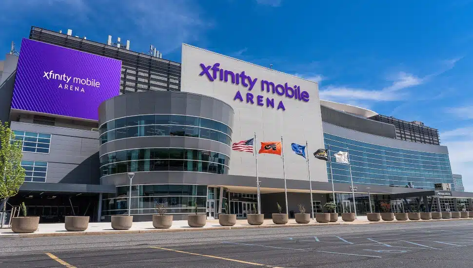 Exterior rendering of Xfinity Mobile Arena.