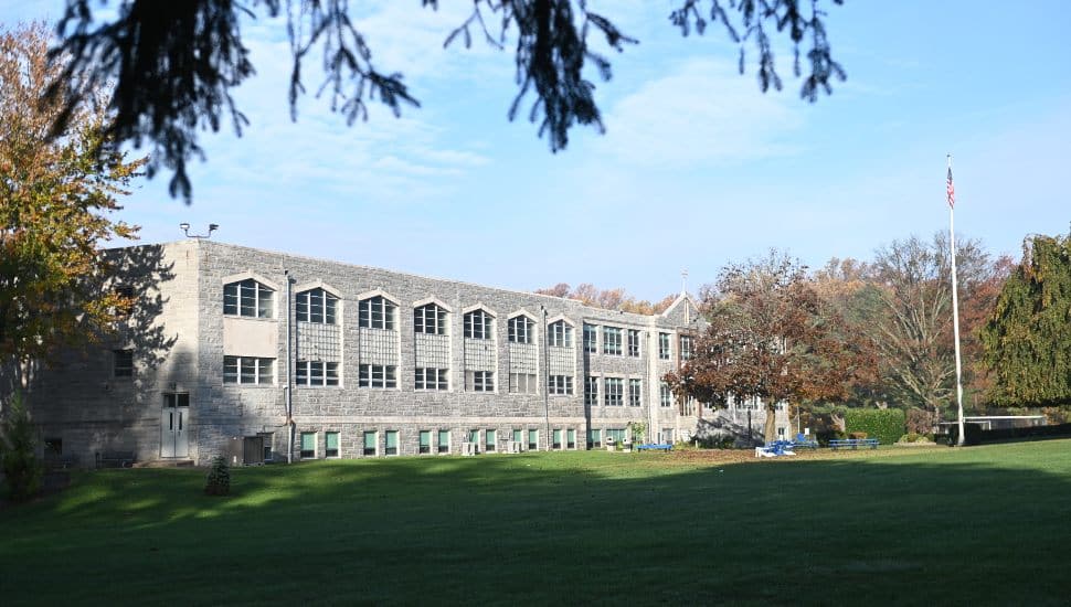 A Fall sunrise over Manor College's campus on October 31, 2022.
