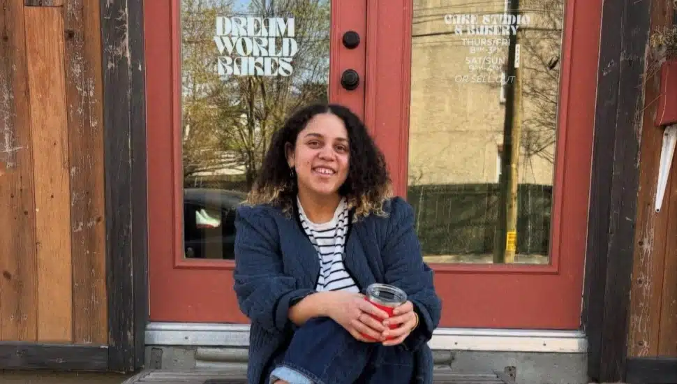 Ashley Huston, owner of DreamWorld Bakes, outside her bakery.