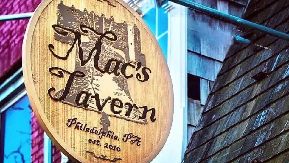 Mac's Tavern sign.
