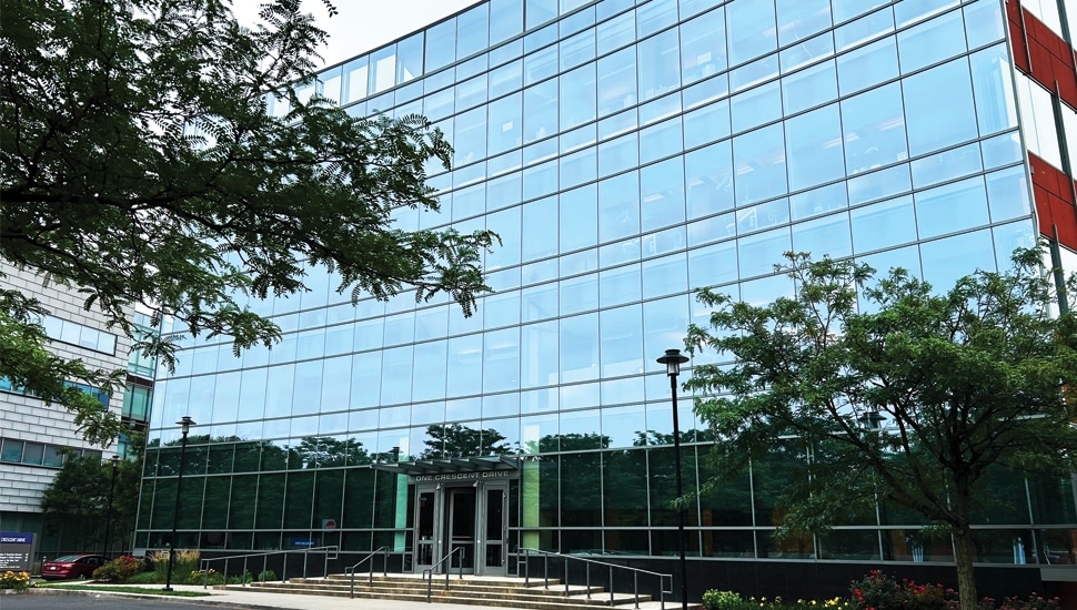 Exterior view of office building.