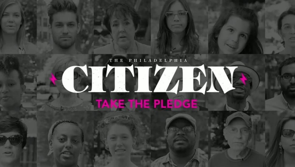 The Philadelphia Citizen pledge graphic with people.