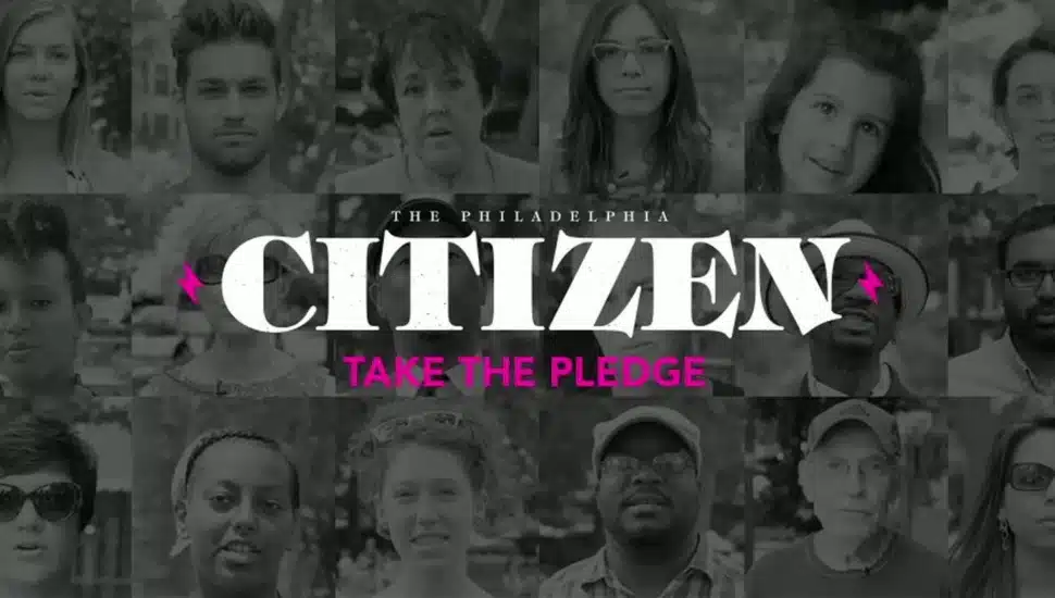 The Philadelphia Citizen pledge graphic with people.