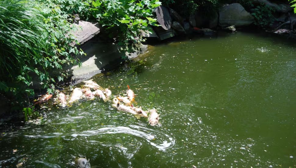 The corpses of tropical fish from Tom East's Havertown koi pond.