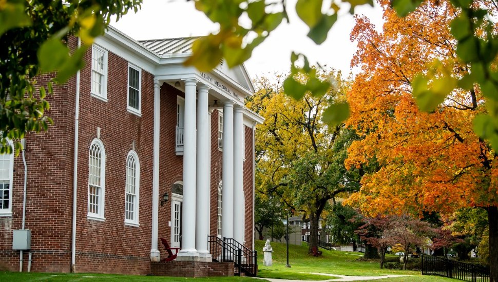 Albright college campus in fall