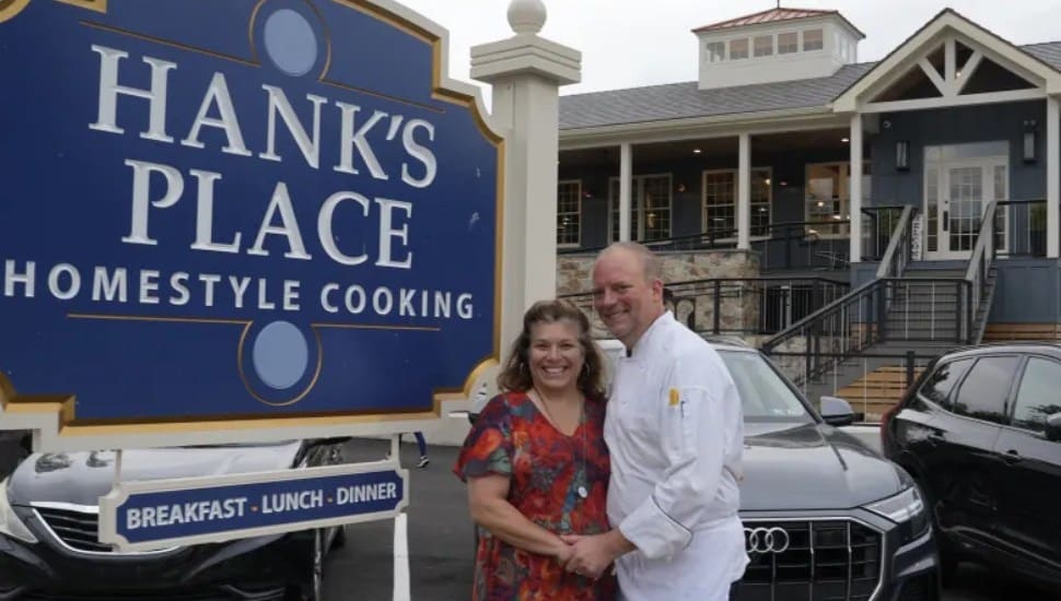Kathryn and Anthony Young in front of new Hank's Place.