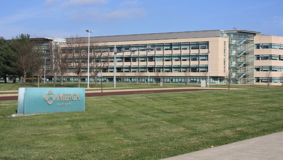 Outside of Merck's campus in North Wales.