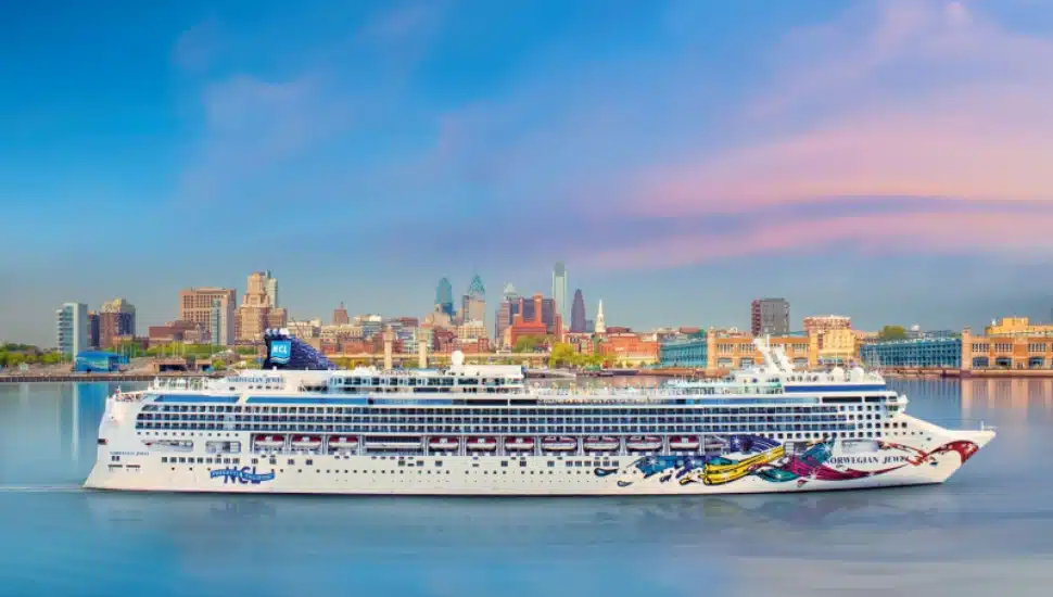 Norwegian Jewel on the water.