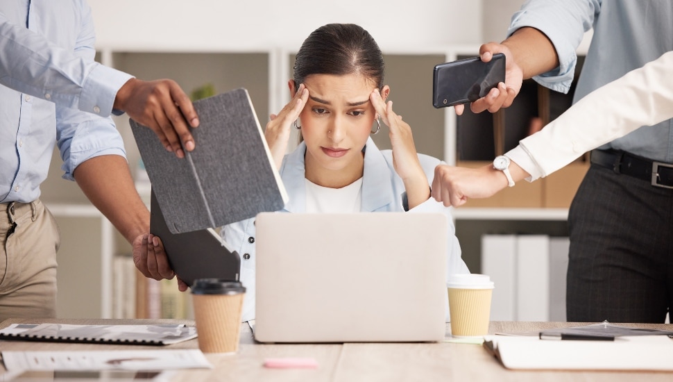 A stressed woman.