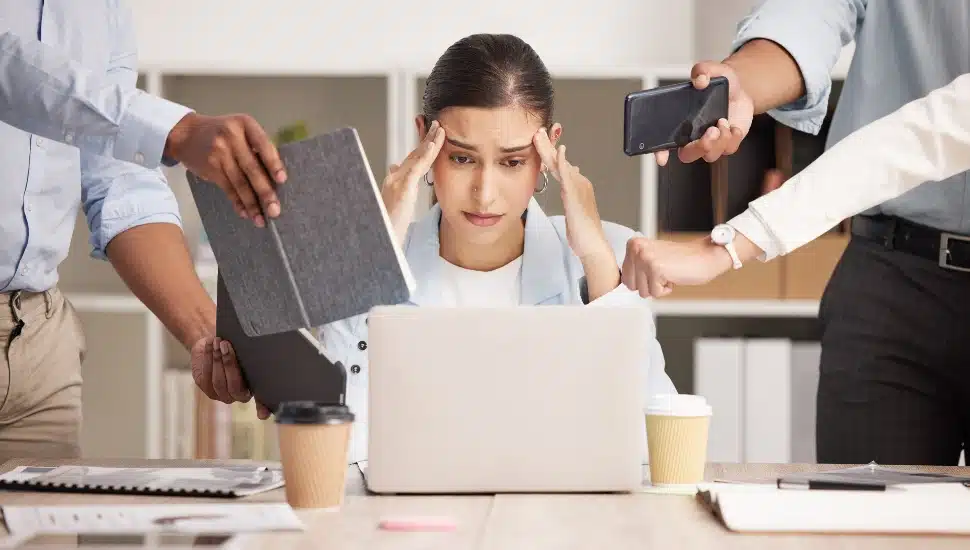 A stressed woman.
