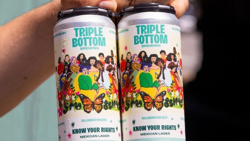 Two cans of Triple Bottom Brewing's new "Know Your Rights" beer.