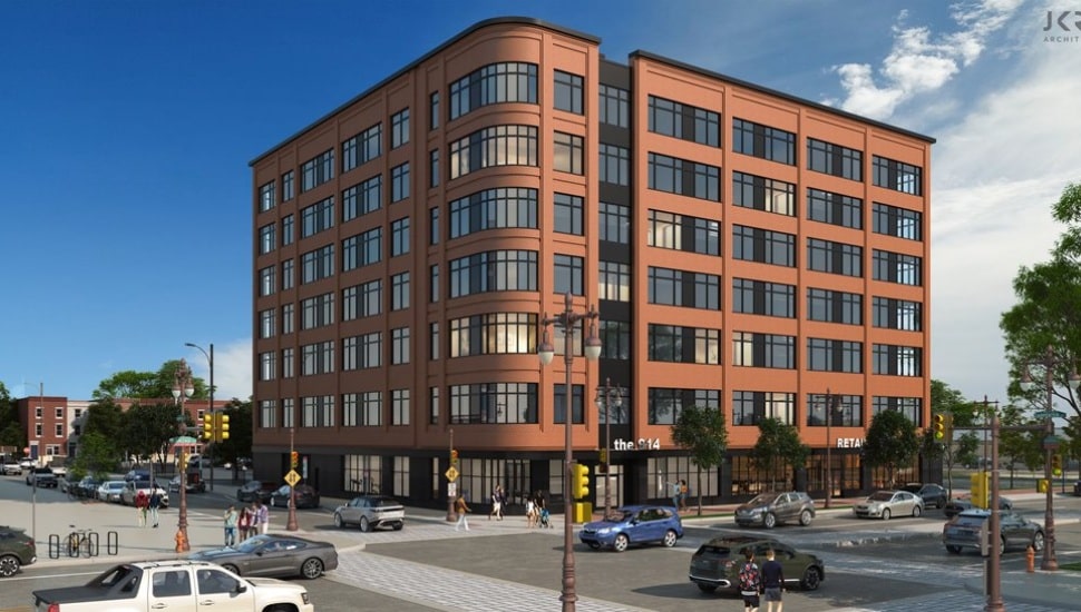 Rendering of new apartment building on South Broad Street in Avenue of the Arts.