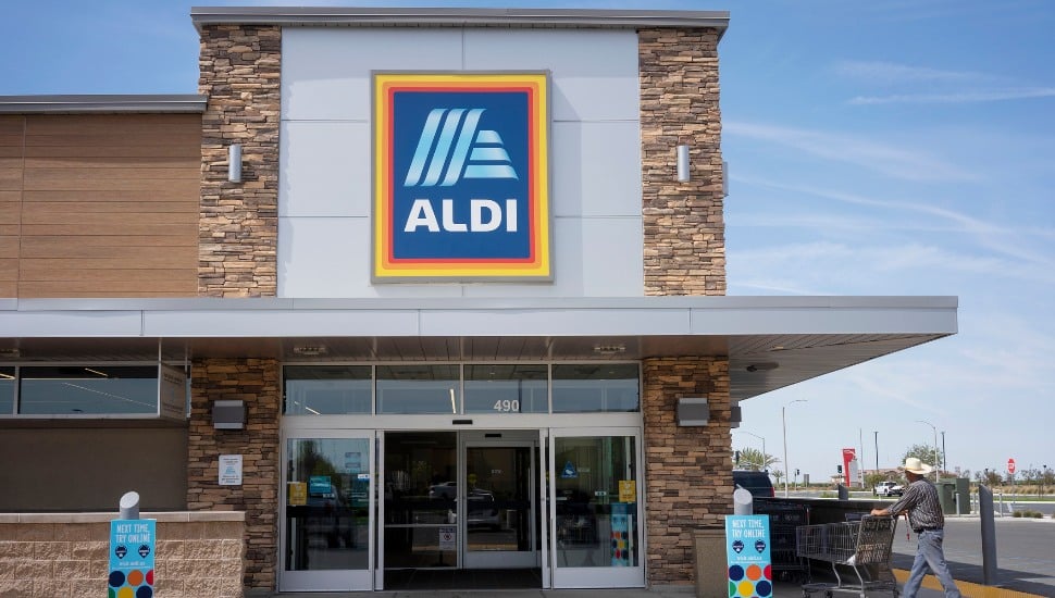 Aldi store entrance.