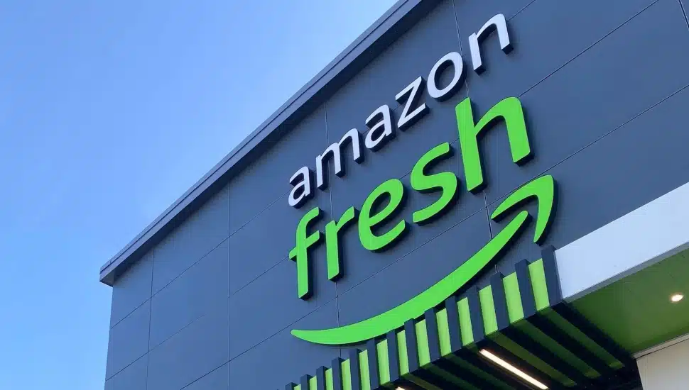 Amazon Fresh sign.