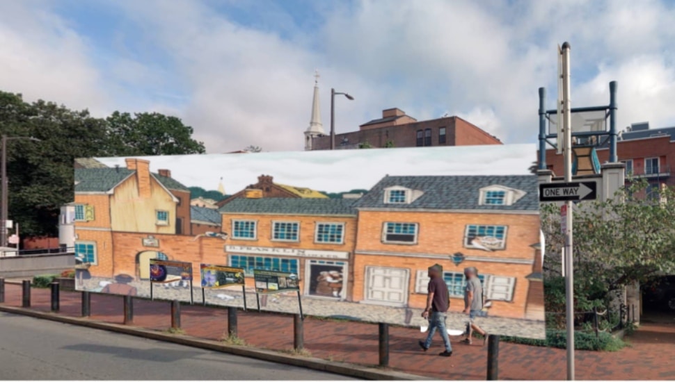 A conceptual image created by Richard Armandi on what a proposed Ben Franklin mural could look like.