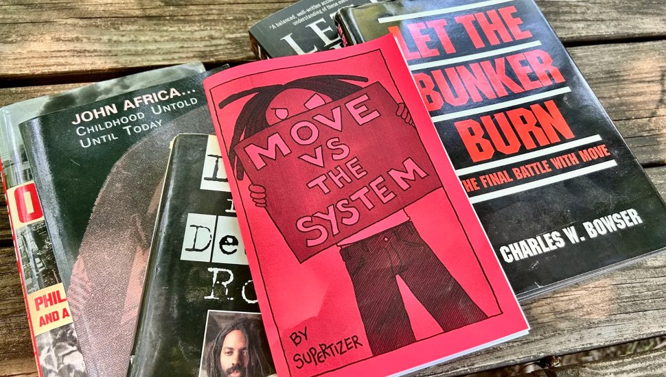 A collection of books about MOVE.
