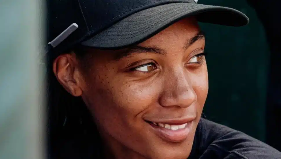 A closeup of Mo'ne Davis smiling.