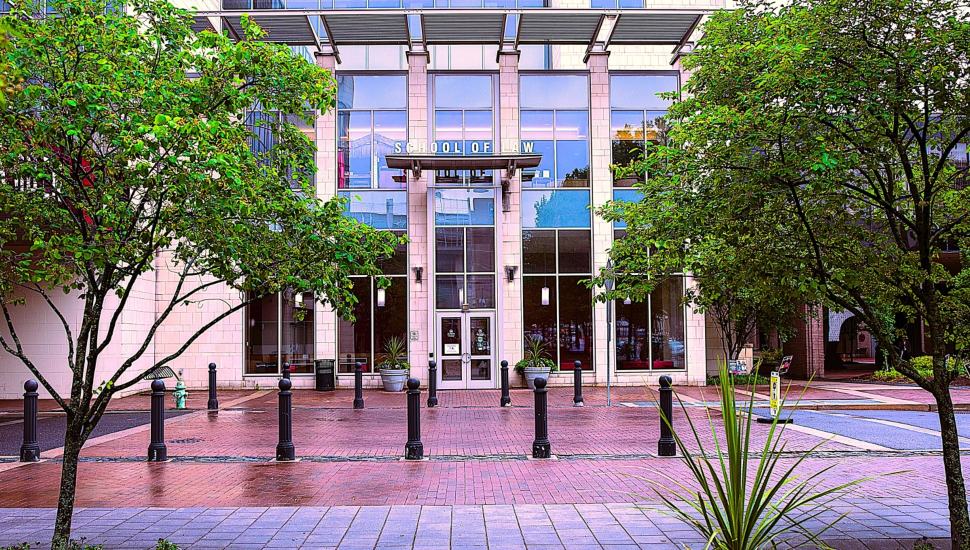 Rutgers School of Law exterior.
