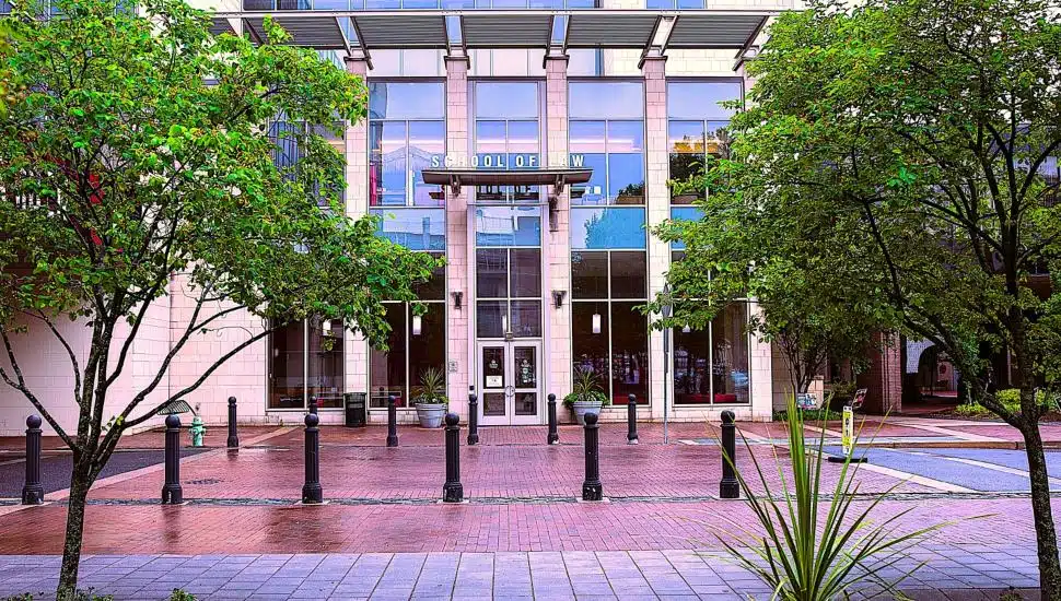 Rutgers School of Law exterior.
