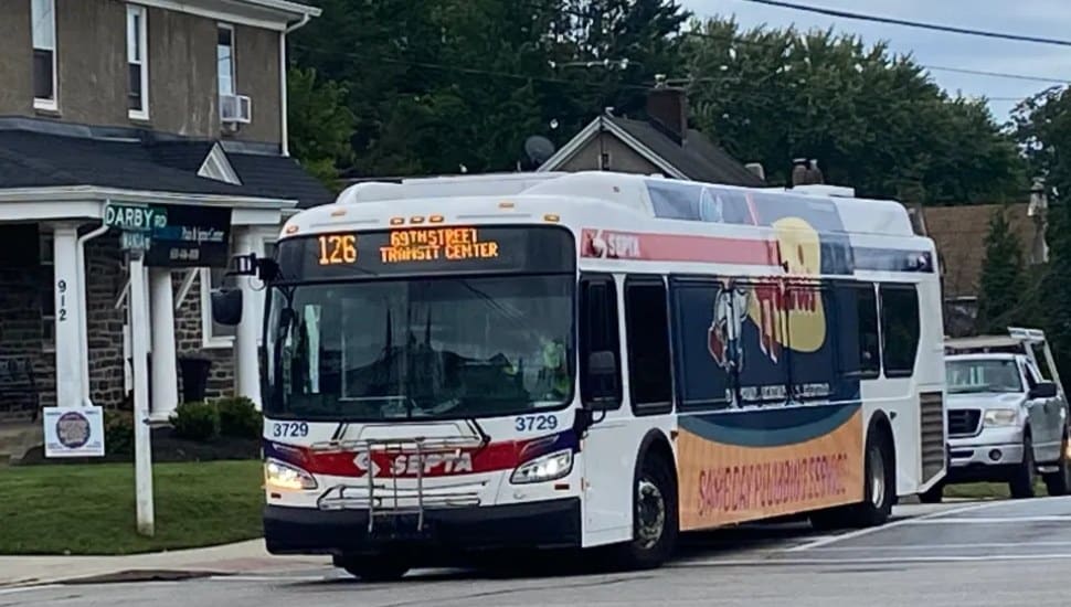 A SEPTA Route 115 bus in Haverford Township.