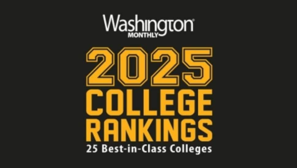 Washington Monthly’s 2025 College Rankings Best-in-Class Colleges graphic.