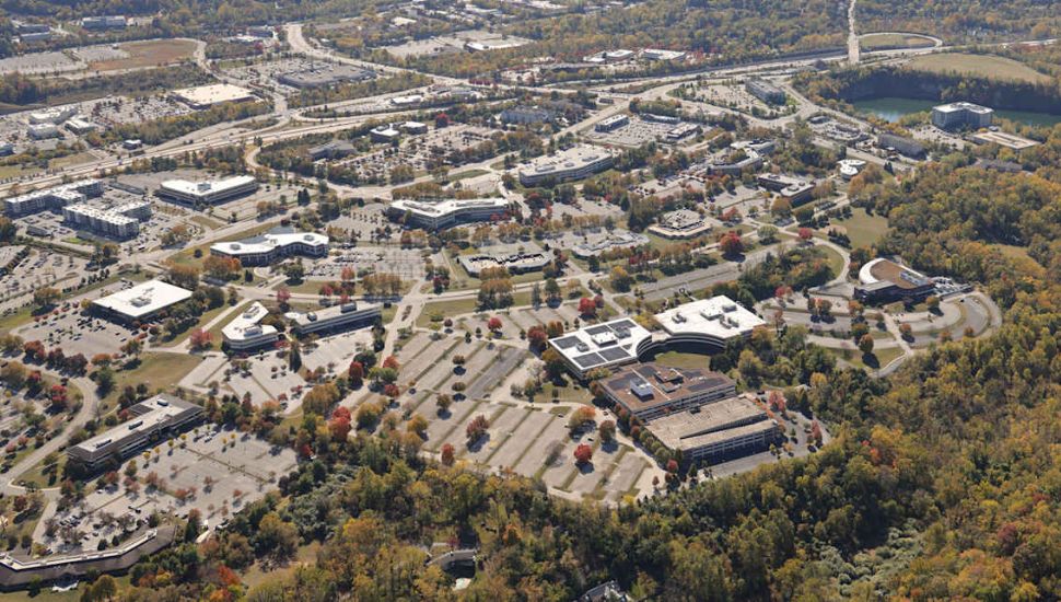 Malvern Green complex aerial view.
