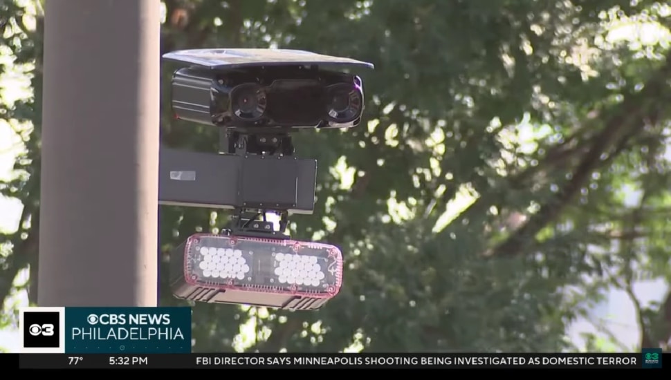 A close-up of a speed camera.
