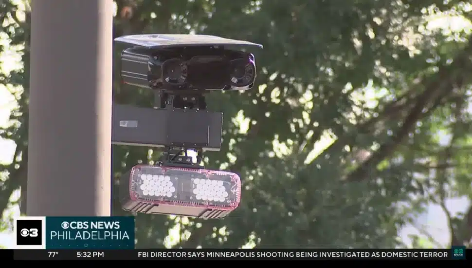 A close-up of a speed camera.