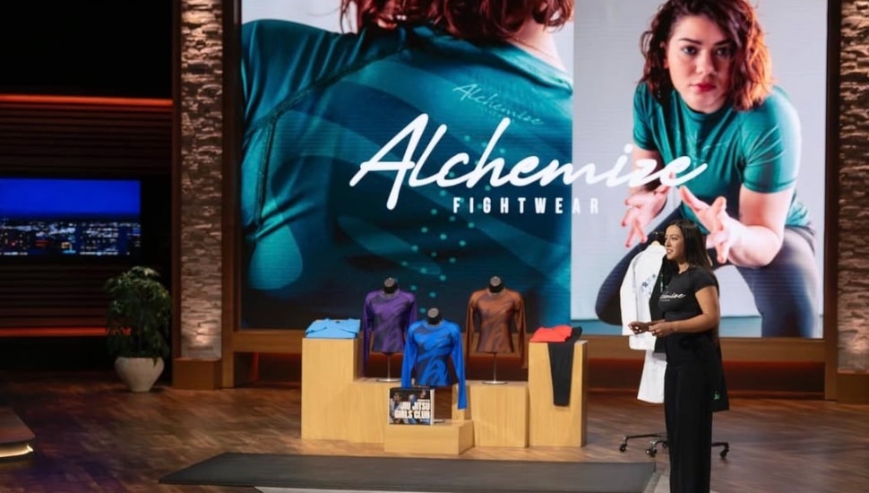 Maya Nazareth pitching her company on Shark Tank.