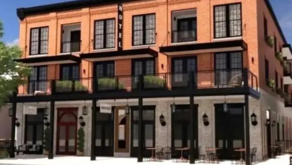 Digital rendering of the new Doylestown Hotel.