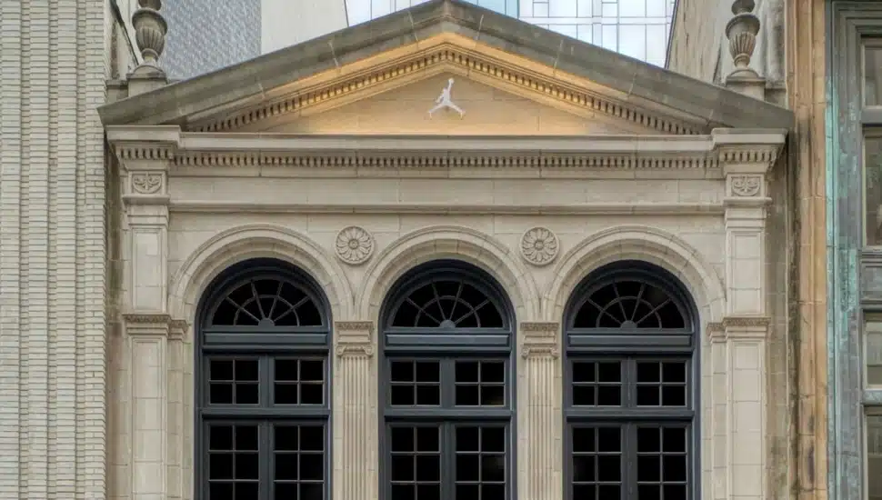 Jordan Brand World of Flight storefront in Philadelphia.